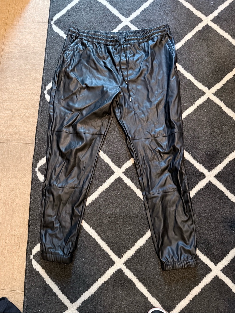 Fashion Nova Black Faux Leather Jogger Pants - Men's Casual Athletic Style